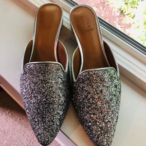 J. Crew glitter mules